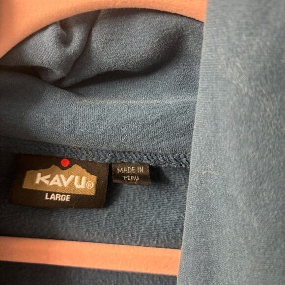 Kavu Teal Quarter-Zip Pullover size large Peru elbow patches outdoors - Picture 3 of 6